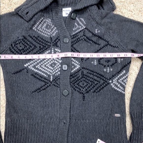 COLUMBIA Wool & Alpaca Blend Enchanted Fair Isle Button Cardigan Sweater Size L - Picture 8 of 14